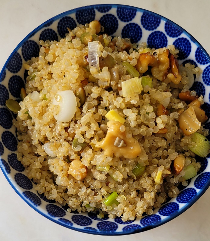 Simple Vegetarian Meal Quinoa Walnut Meadly Anu Ayurveda Holistic